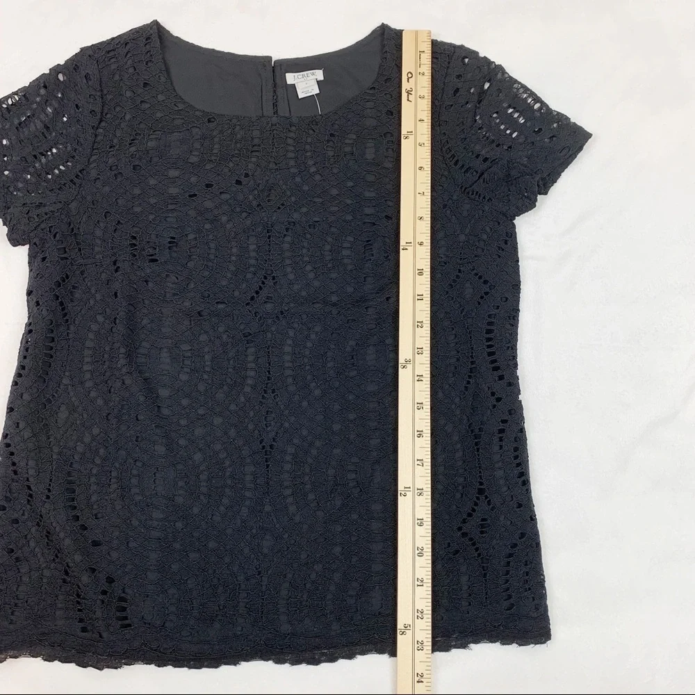 J Crew short sleeve black‎ lace t-shirt
